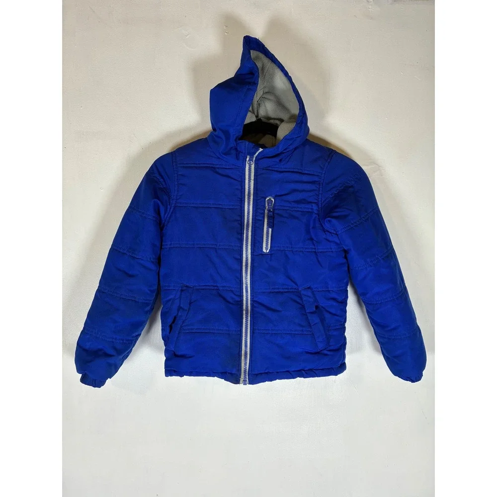 Canyon River Blues Boys 7 Hooded Puffer Coat Fleece Lined Flawed Hole in Pocket